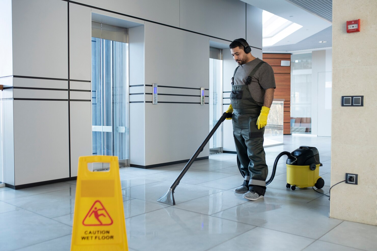 Daytime facility maintenance in Orange County by EBS commercial cleaning